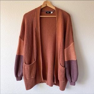 BDG Color Block Chunky Knit Cardigan UO xs